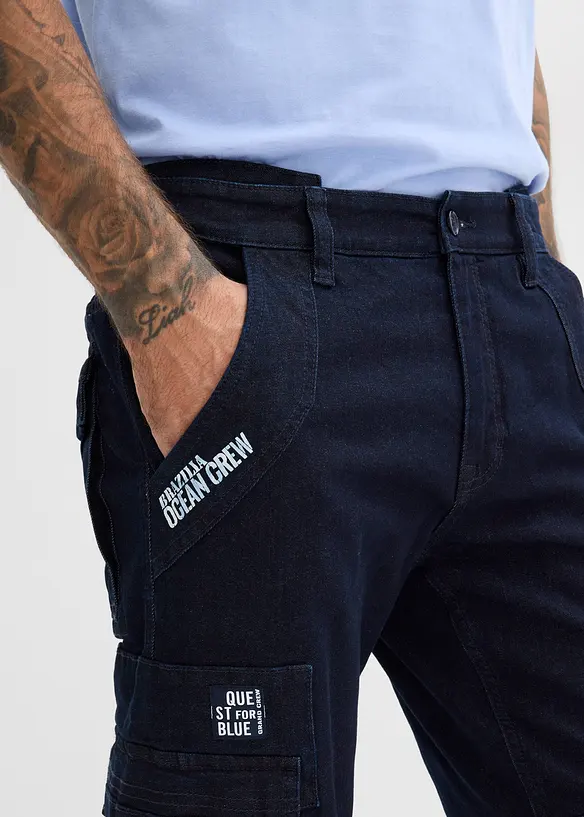 Relaxed Fit Stretch Jeans med bekv&auml;m midja, Straight, bonprix