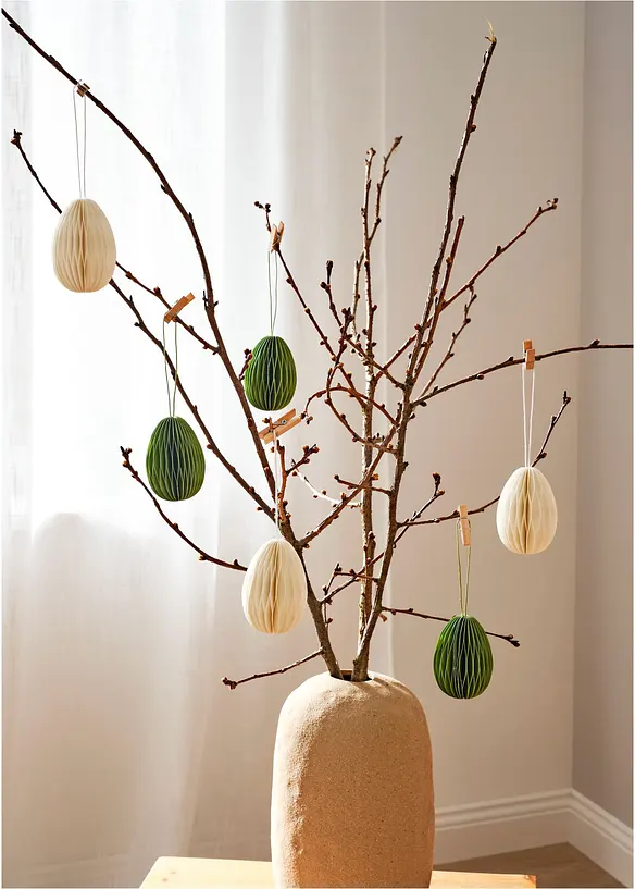 H&auml;ngdekoration i form av pappers&auml;gg (6-pack), bonprix