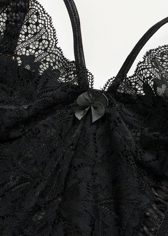 Korsett med strumpebandsh&aring;llare och stringtrosa (2 delar), bonprix