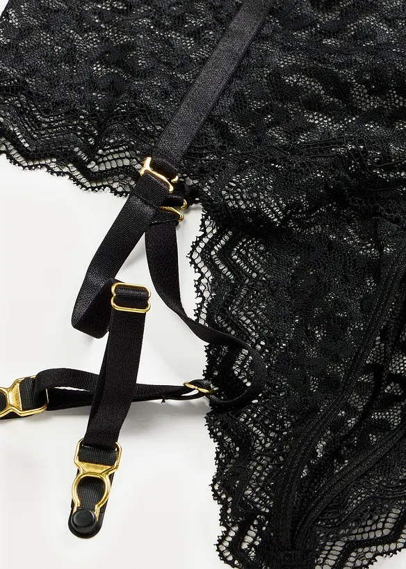 Midjestringtrosa ouvert med strumpebandsh&aring;llare, bonprix