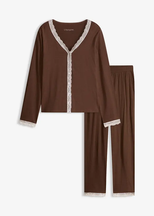 Pyjamas med knappsl&aring;, bonprix