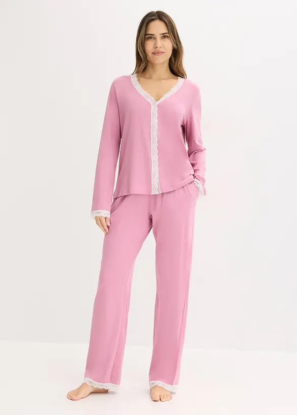 Pyjamas med knappsl&aring;, bonprix