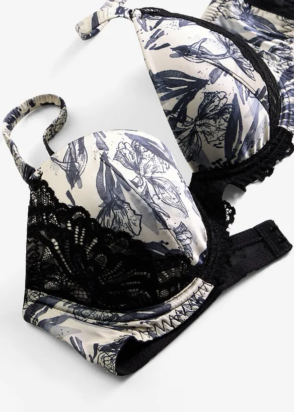 Formpressad BH i m&ouml;nstrad satin, bonprix