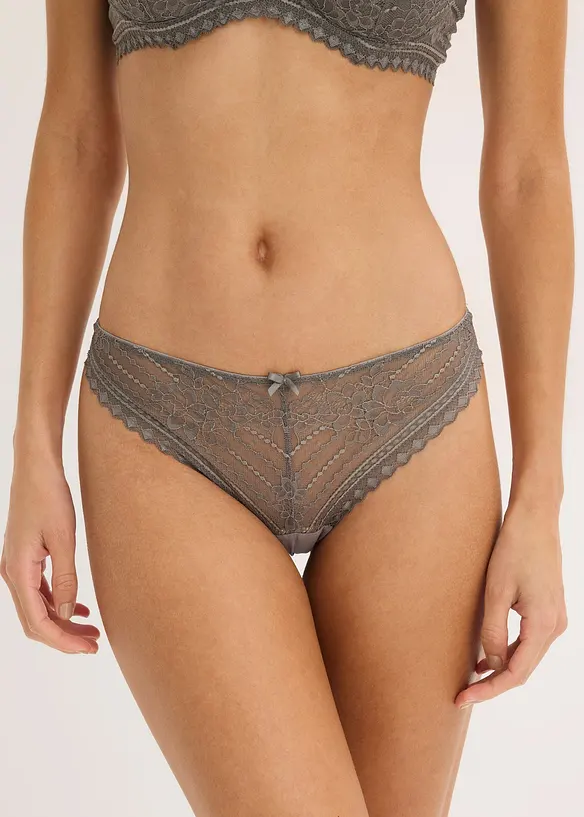 Stringtrosa med skir spets (2-pack), bonprix