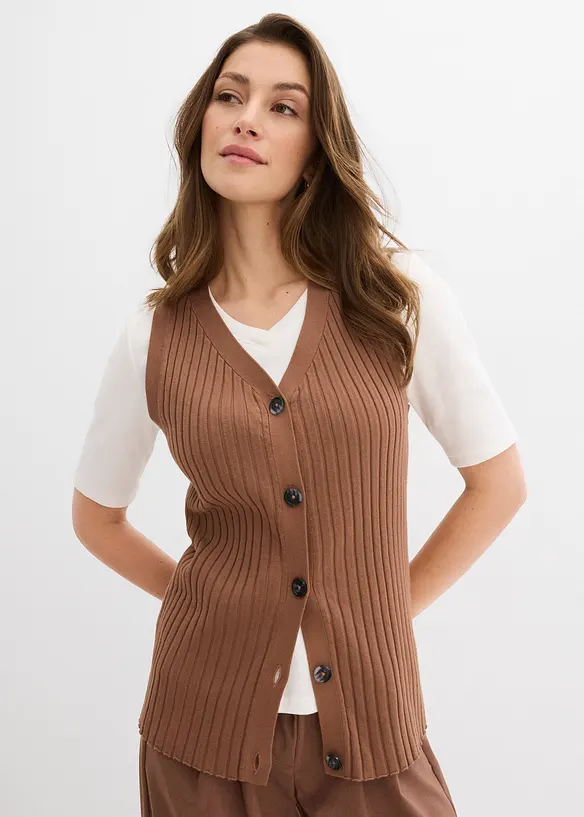 Ribbstickad v&auml;st, bonprix