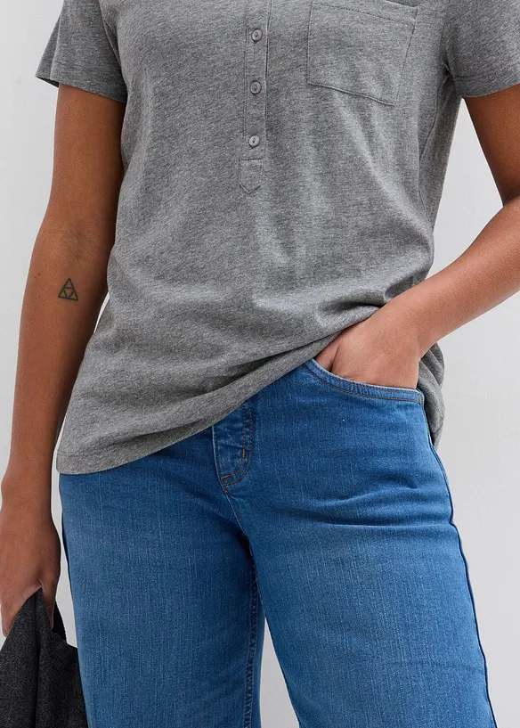 T-shirt i bomull och viskos, bonprix