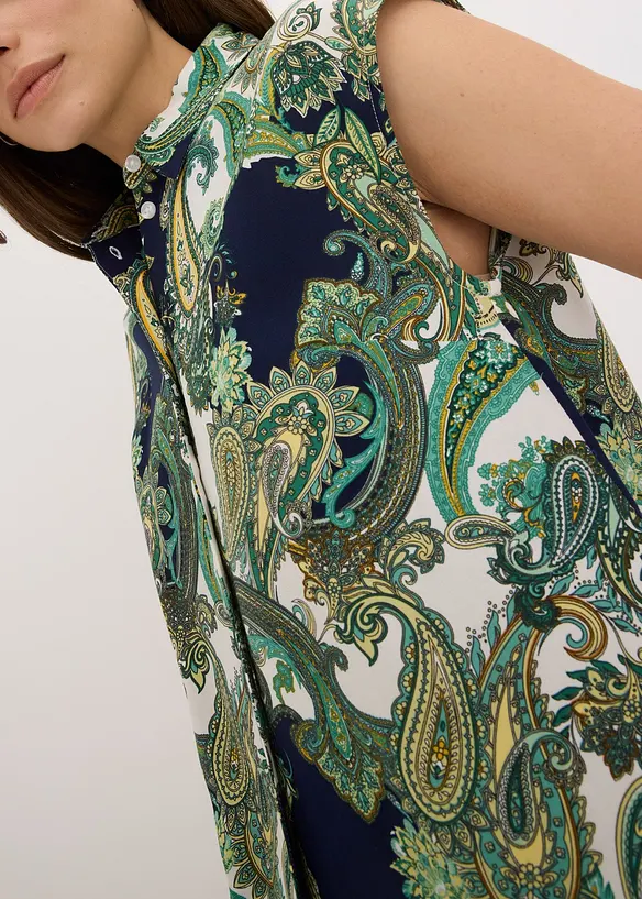 M&ouml;nstrad blus av viskos med mjukt fall, bonprix