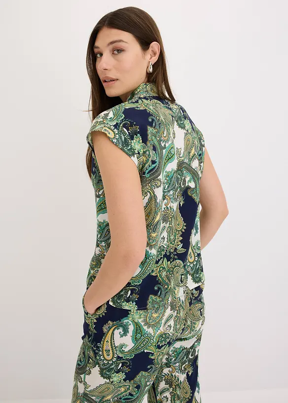 M&ouml;nstrad blus av viskos med mjukt fall, bonprix