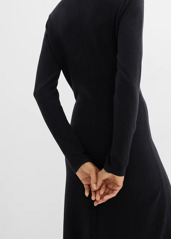 Finstickad maxikl&auml;nning i bomull med kashmir, bonprix