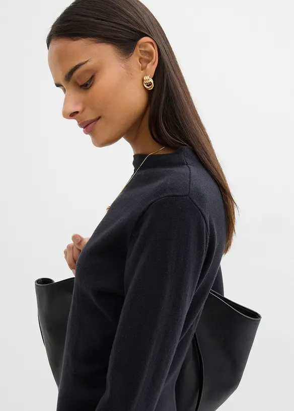 Finstickad maxikl&auml;nning i bomull med kashmir, bonprix