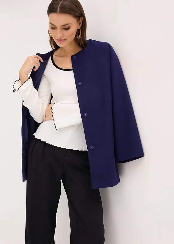 Ribbstickad topp, bonprix