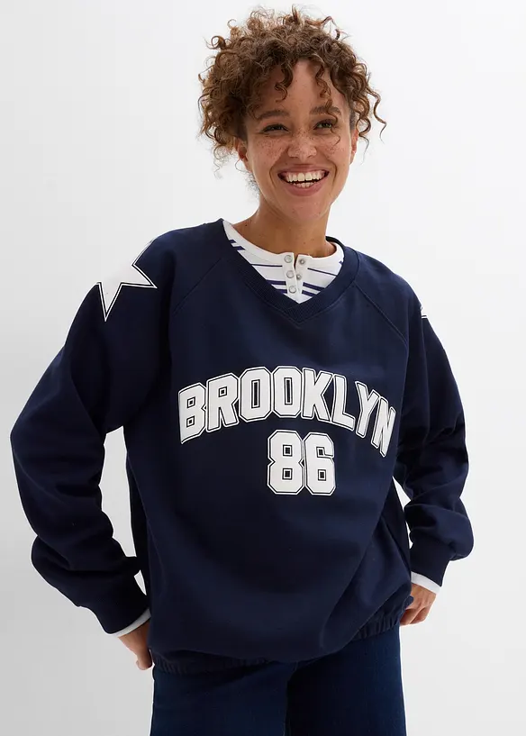 Oversizesweatshirt i mjuk bomullsmix, bonprix