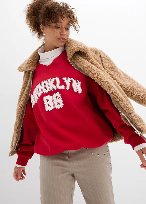 Oversizesweatshirt i mjuk bomullsmix, bonprix