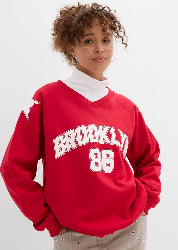 Oversizesweatshirt i mjuk bomullsmix, bonprix