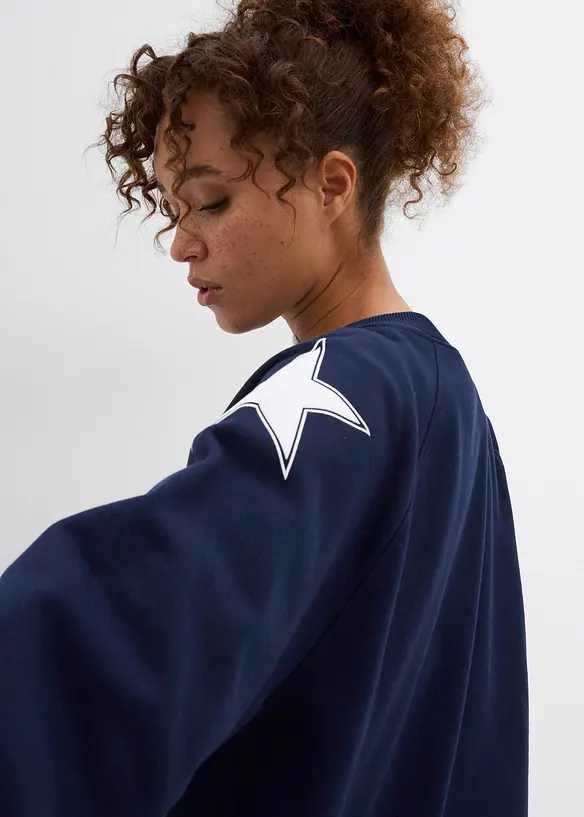 Oversizesweatshirt i mjuk bomullsmix, bonprix