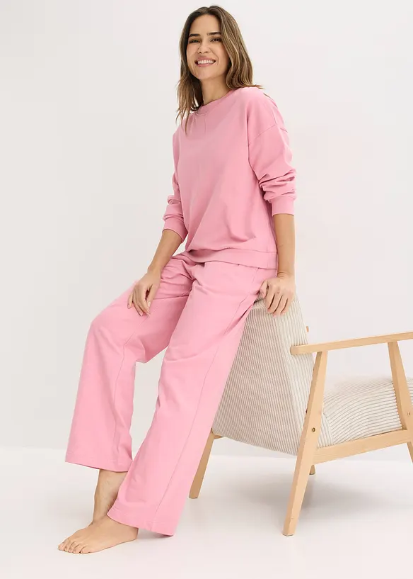 Sweatshirt och trik&aring;byxa med str&aring;veck, bonprix