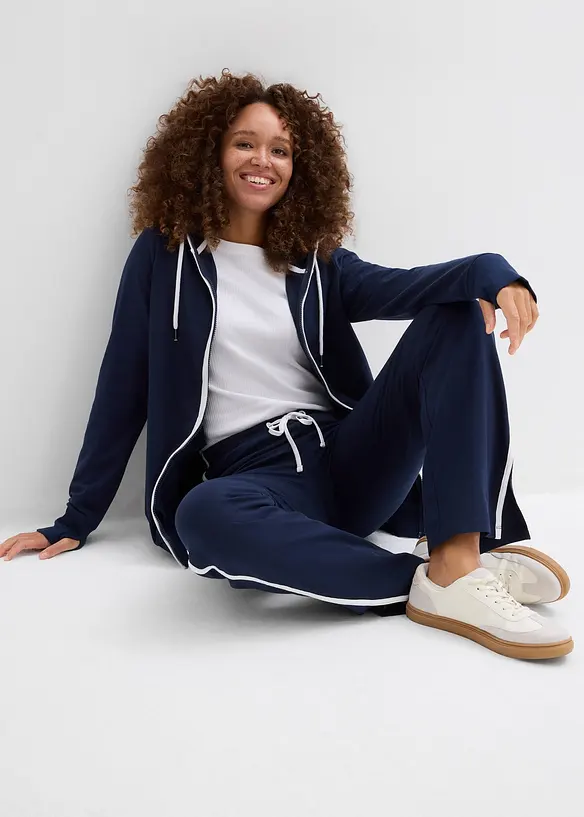 Stretchig tr&auml;ningsoverall i bomull (2 delar), bonprix