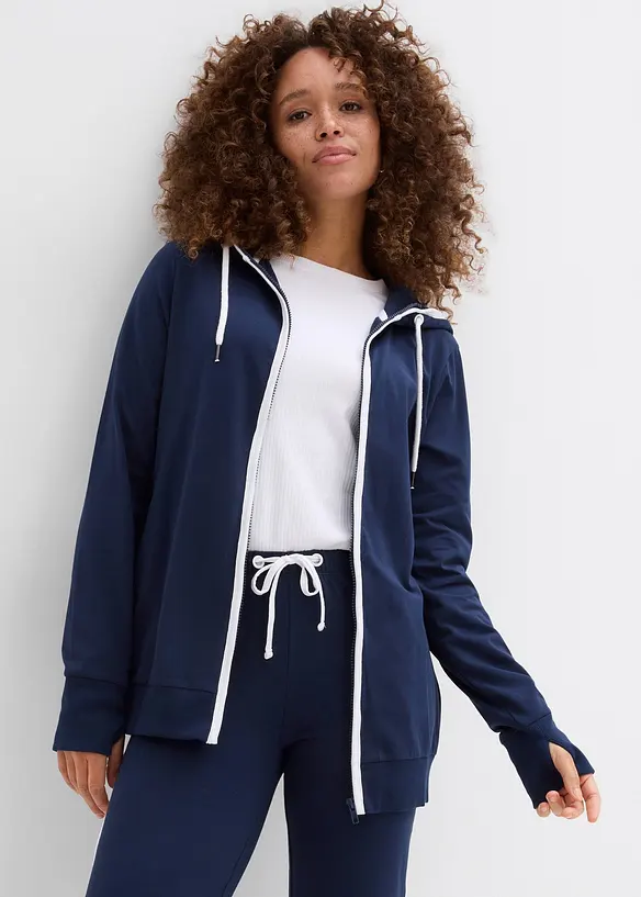 Stretchig tr&auml;ningsoverall i bomull (2 delar), bonprix