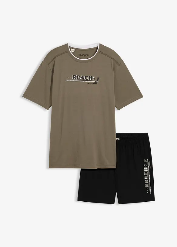 Kort pyjamas med mjuk bomull, bonprix