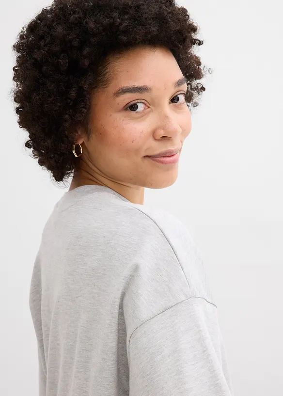 Oversizetopp av tjock, ekologisk bomull, bonprix