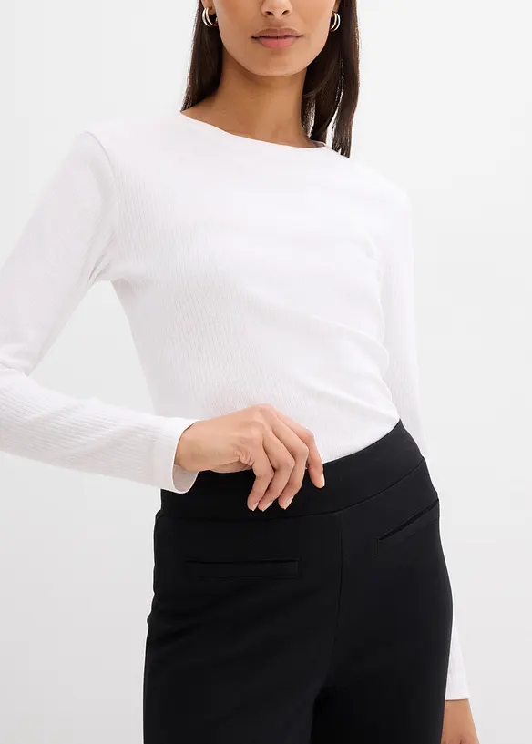 Punto di Roma-byxa med kontrastf&auml;rgade slitsar i bensluten, bonprix