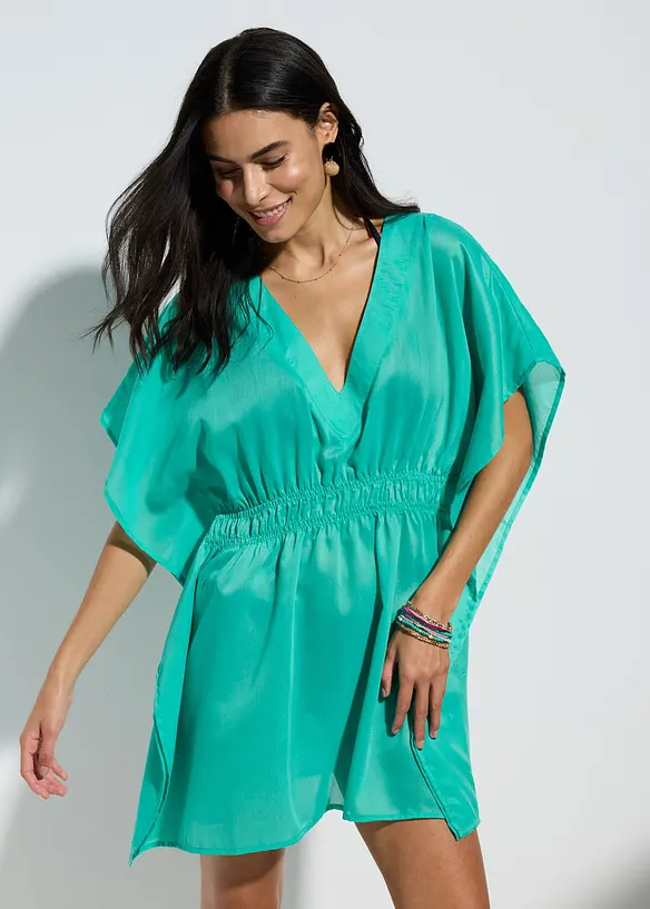 Transparent strandtunika med V-ringning, bonprix