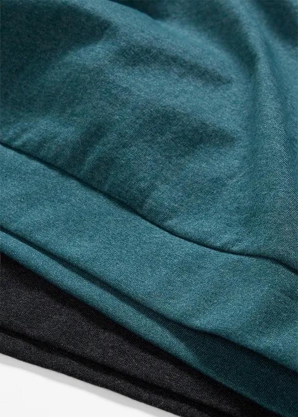 Sweatshirt i mjuk bomullsmix (2-pack), bonprix