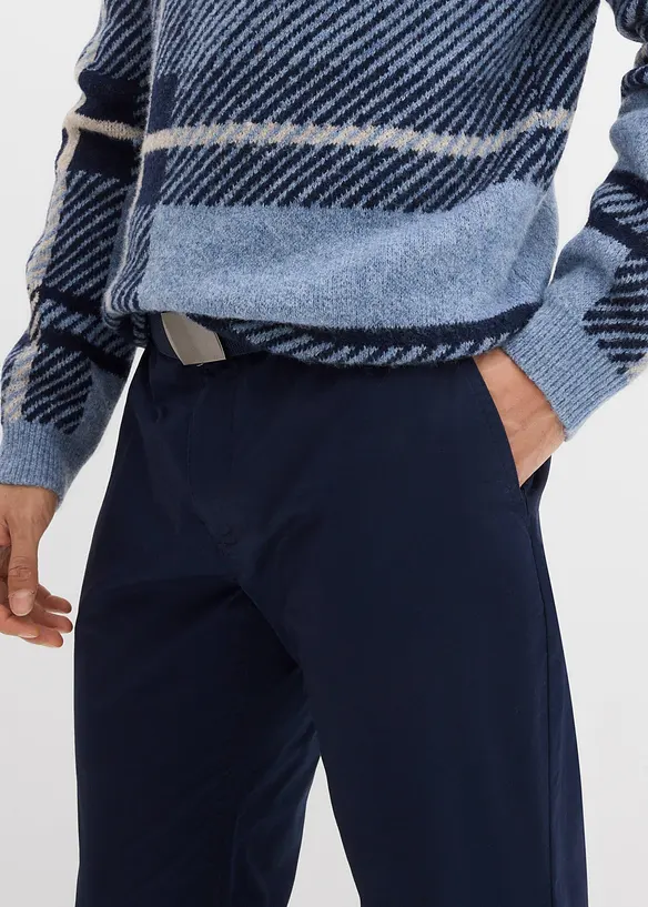 Chinos med sk&auml;rp och bekv&auml;m midja, normal passform, raka ben, bonprix