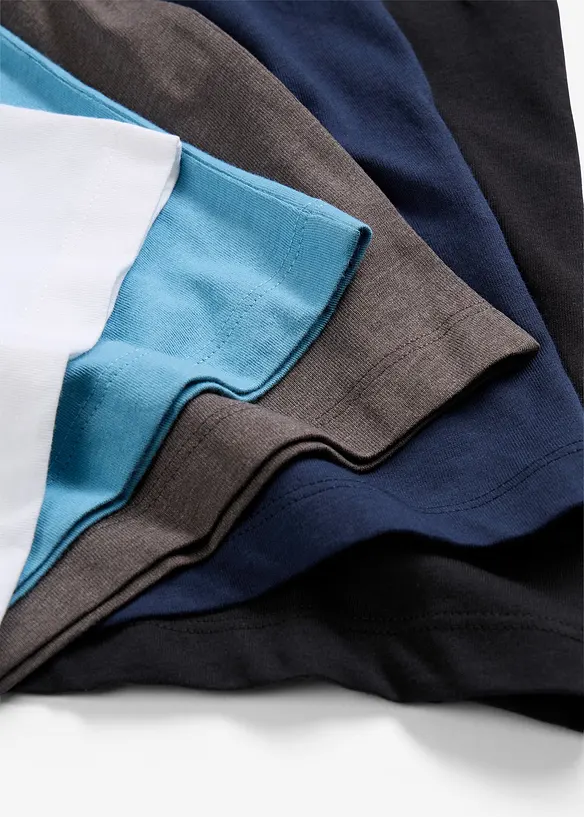 L&aring;ng&auml;rmad T-shirt med ekologisk bomull (5-pack), bonprix