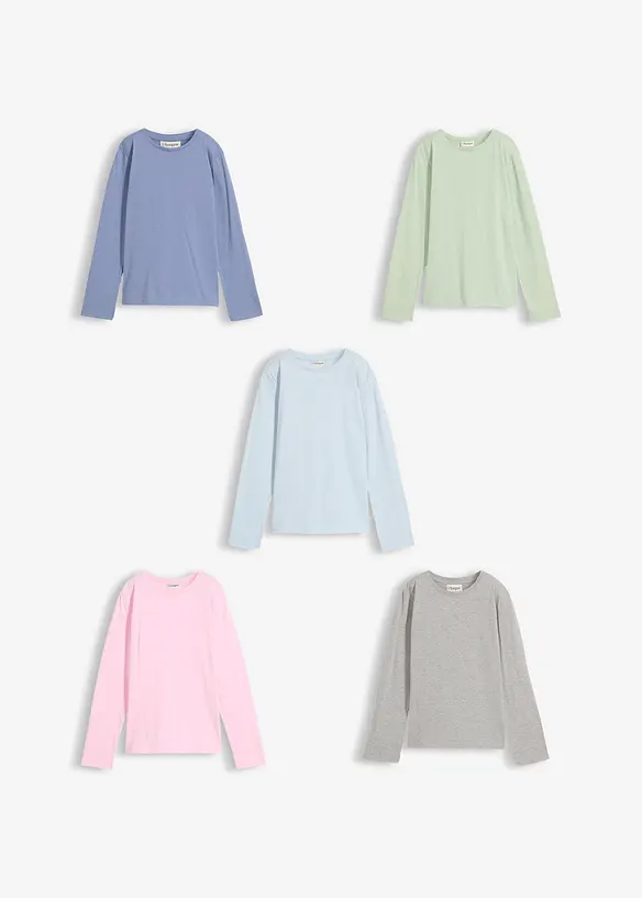 L&aring;ng&auml;rmad topp av ekologisk bomull (5-pack), bonprix