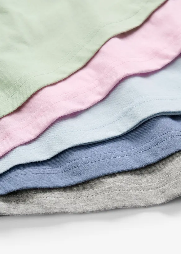 L&aring;ng&auml;rmad topp av ekologisk bomull (5-pack), bonprix