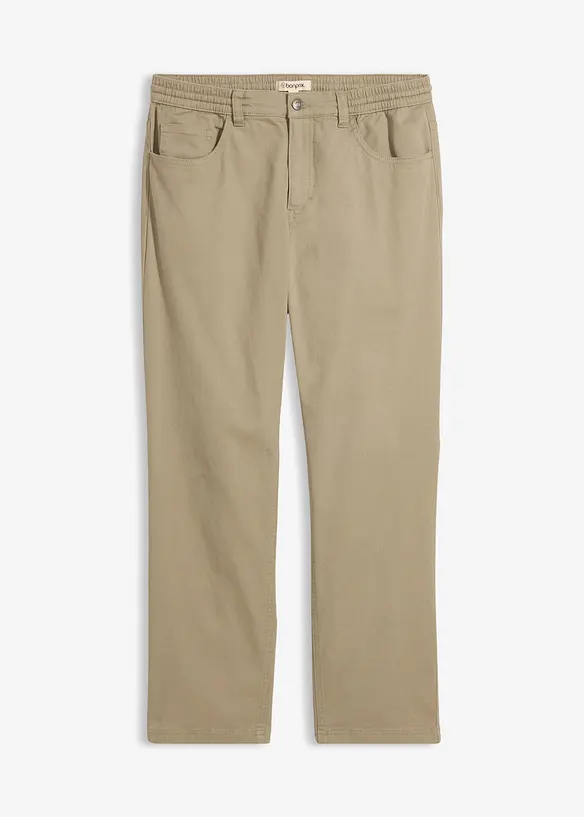 Stretchbyxa i Relaxed Fit med bekv&auml;m midja, Straight, bonprix