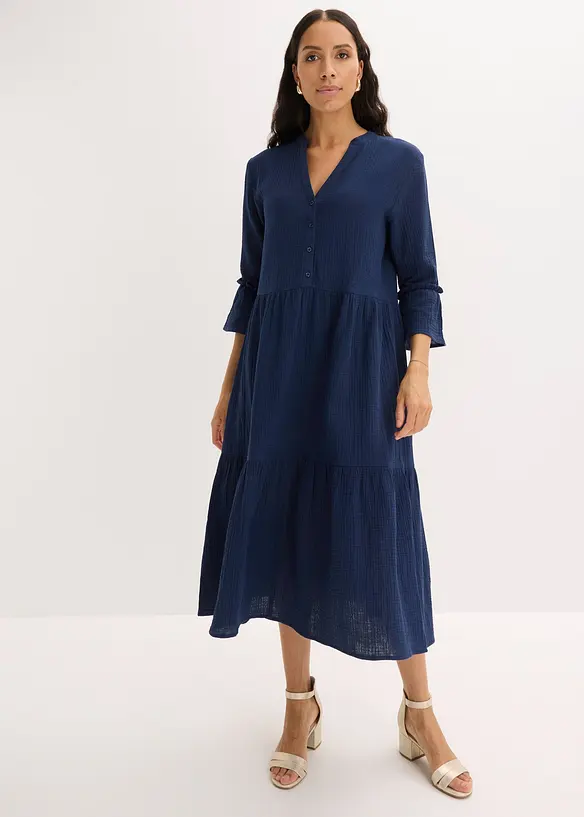 Mellanl&aring;ng kl&auml;nning i muslin, bonprix