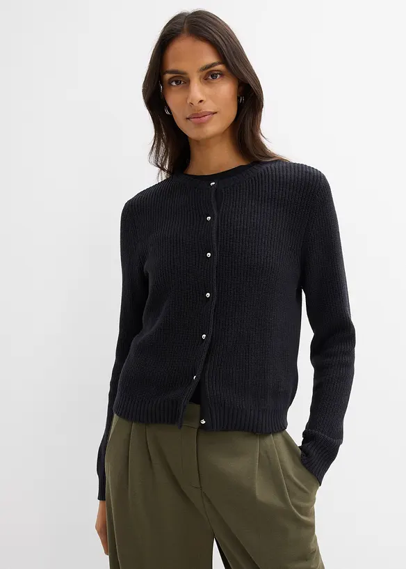 Cardigan av yllemix med dekorativa knappar, bonprix