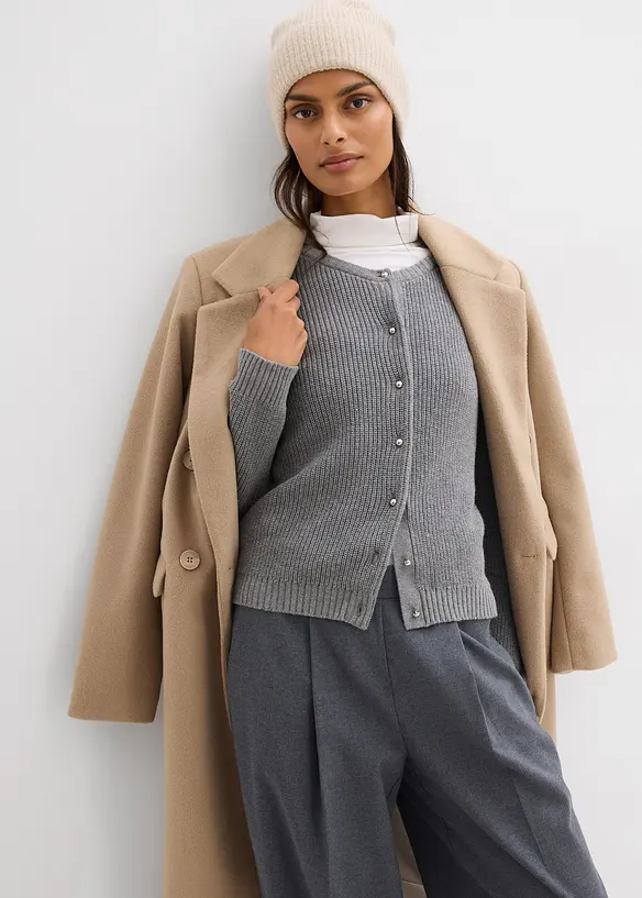 Cardigan av yllemix med dekorativa knappar, bonprix