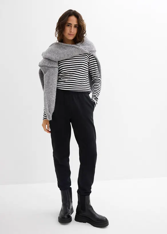 Sweatshirtbyxa av ekologisk bomull (2-pack), bonprix