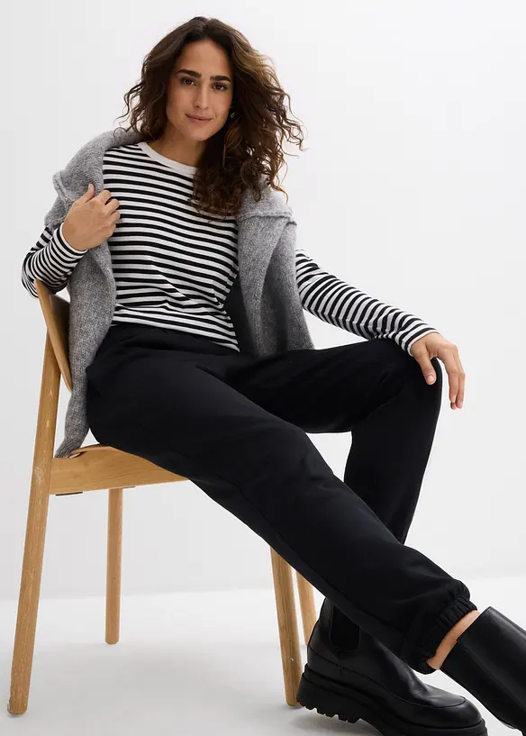 Sweatshirtbyxa av ekologisk bomull (2-pack), bonprix