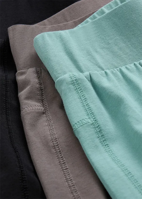 Leggings med ekologisk bomull och stretch (3-pack), bonprix