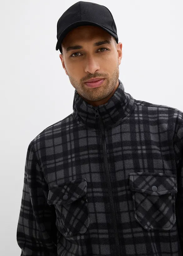 Fleecejacka med st&aring;krage, bonprix