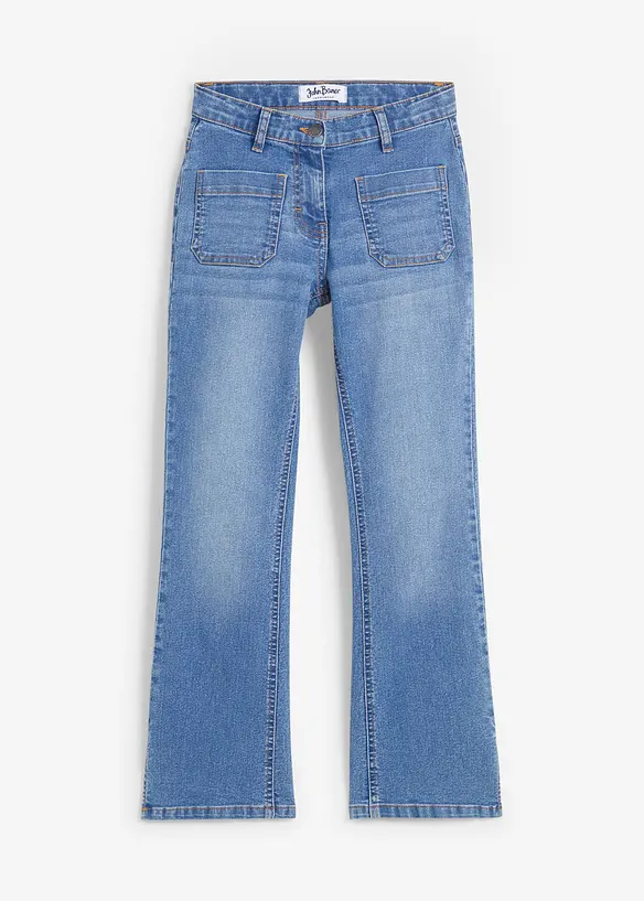 Bekv&auml;ma jeans med utsv&auml;ngda ben, bonprix