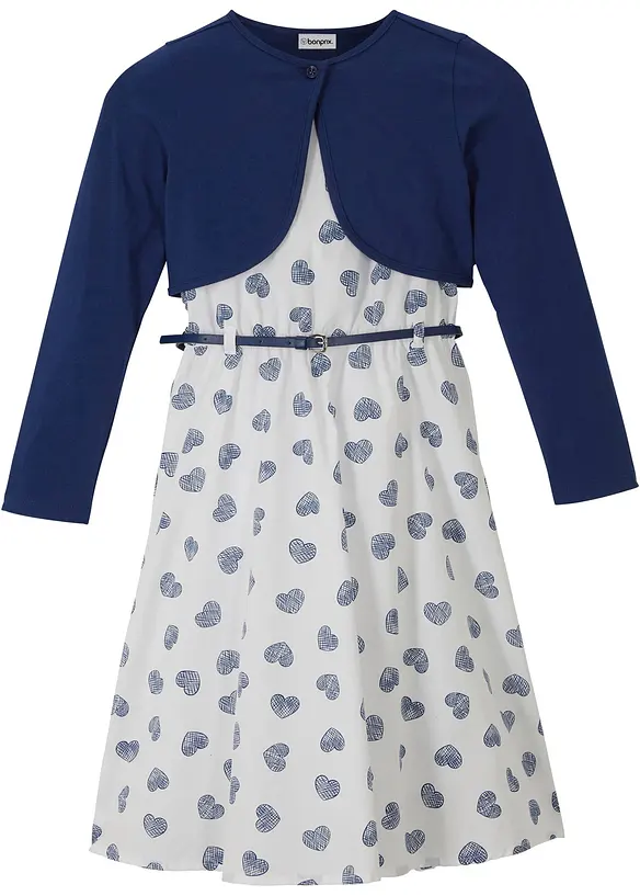 Kl&auml;nning + bolero + sk&auml;rp f&ouml;r barn (3 delar), bonprix