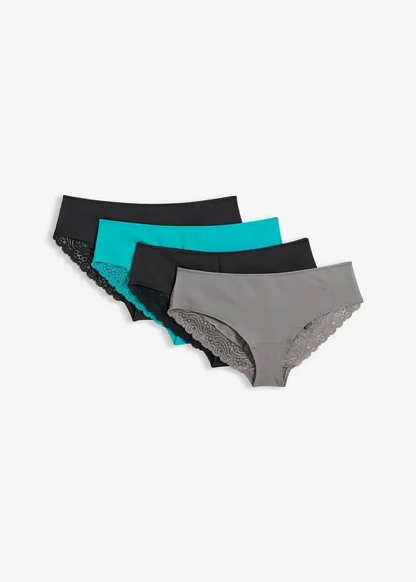 Hipstertrosa med spets (4-pack), bonprix