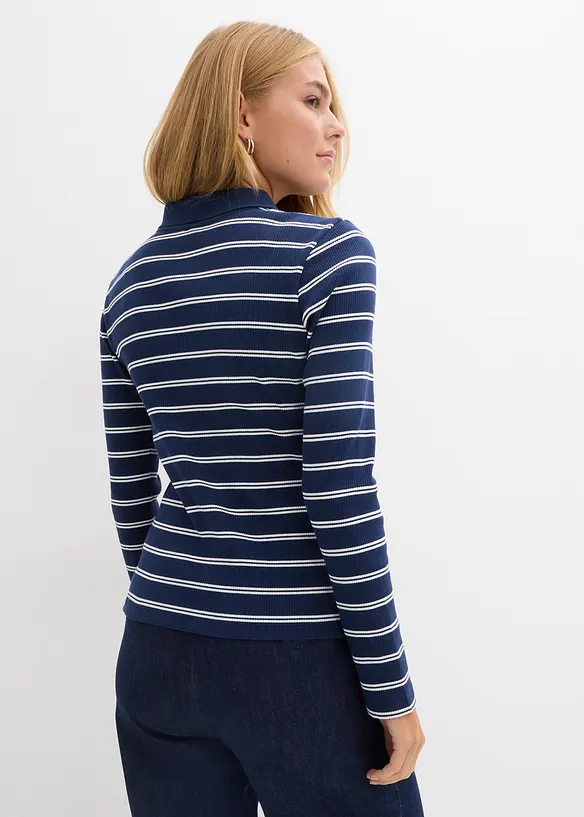 Ribbstickad pik&eacute;tr&ouml;ja, bonprix