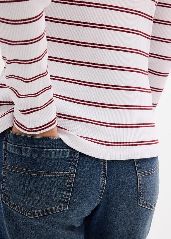 Ribbstickad pik&eacute;tr&ouml;ja, bonprix