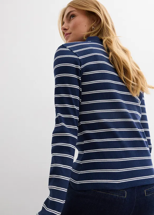 Ribbstickad pik&eacute;tr&ouml;ja, bonprix