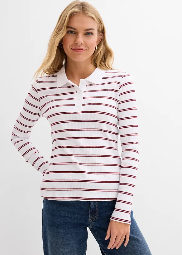 Ribbstickad pik&eacute;tr&ouml;ja, bonprix