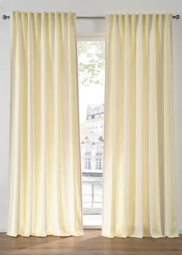 Gardinl&auml;ngd med r&auml;nder och &aring;tervunnen polyester (1-pack), bonprix