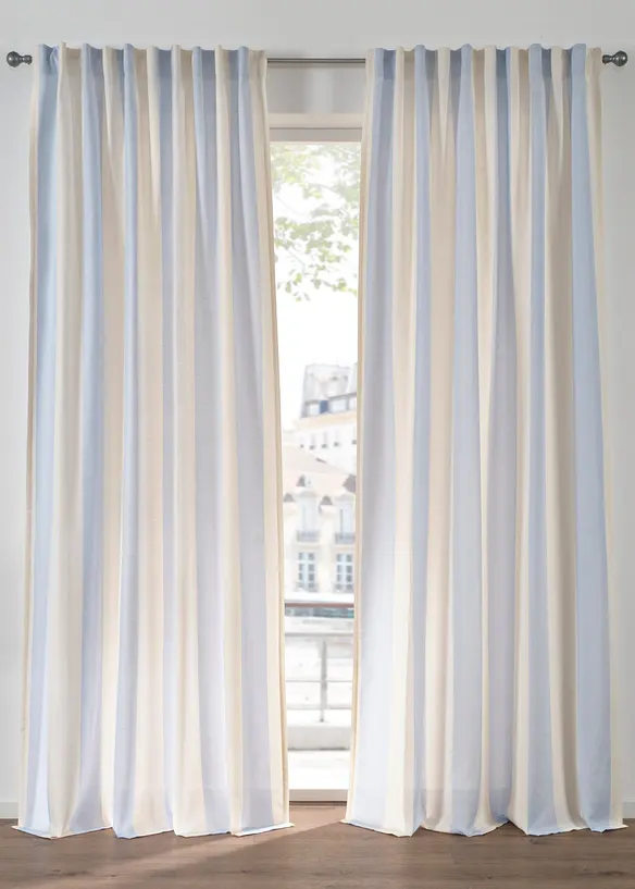 Gardinl&auml;ngd med r&auml;nder och &aring;tervunnen polyester (1-pack), bonprix