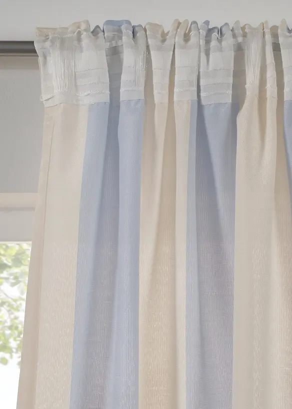 Gardinl&auml;ngd med r&auml;nder och &aring;tervunnen polyester (1-pack), bonprix