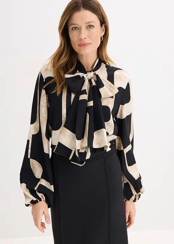 Knytblus i f&ouml;ljsam viskos, bonprix